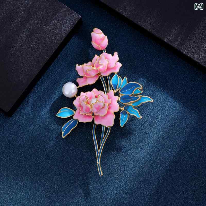 ブローチ レディース アクセサリー 母の日 ギフト チャイナ風 牡丹 花 チャイナ風 コサージュ コート