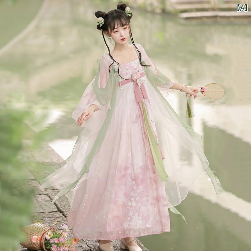 漢服 お召しもの レディース 流行り物 格好のいい 演芸 映画化 一こまお召しもの コスプレ 仙女 雅びやか レトロ 瀬戸もの風 夏 透け透け 冷やりとした 冷やりとした お召しもの レディースファッション-その他
