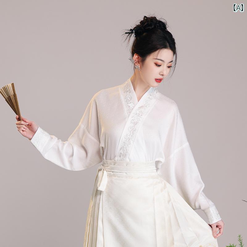 漢服 コスチューム レディース ファッション おしゃれ ステージ 撮影 舞台衣装 コスプレ 江山新 黒 馬顔スカート セットアップ 秋 デイリー スカートが