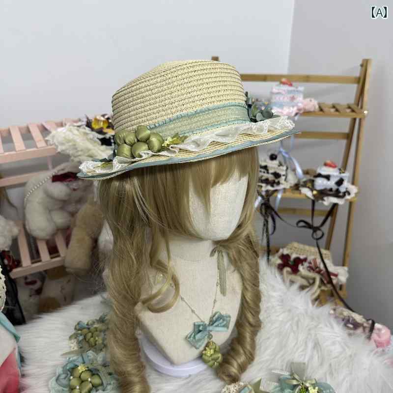 レディース 帽子 ロリータ かわいい ガーリー コスプレ エレメント 緑茶 クリップ カチューシャ 抹茶 青 ぶどう
