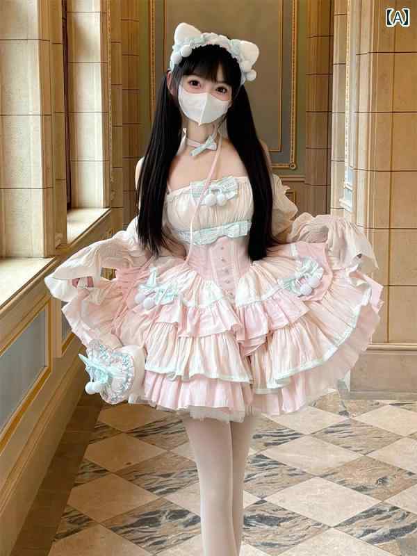 ロリータ ファッション コスプレ 衣装 コスチューム バレエ スイート バースデー プリンセス ドレス ウエスト スリム ウエスト パフィー ドレス|おうち健康生活