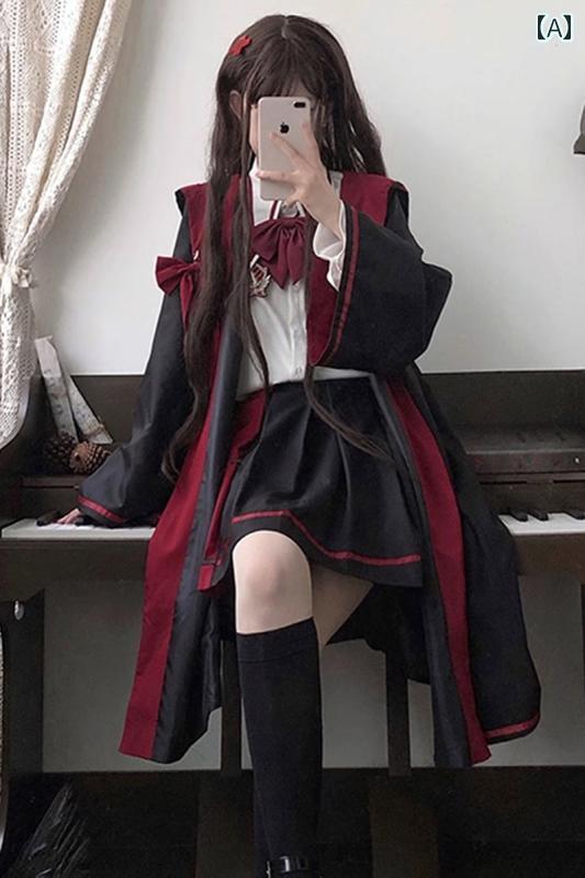 コスプレ 御召しもの ロリータ レディース 御召しもの 寄りあい 第八芸術映画化 ハロウィン 御召しもの 巫女寄せ 翰林院 ケープ プルオーバー 遊撃手 スコート 可愛らしい JK ユニフォーム