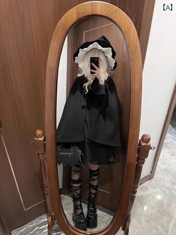 ロリータ ファッション コスプレ 衣装 コスチューム 海外 レディース 高 生地 秋冬 ケープ コート