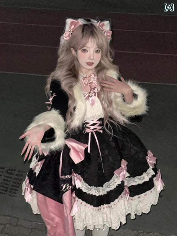 ロリータ ファッション コスプレ 衣装 コスチューム クリスマス 衣装 新年 戦闘 かわいい 快適 コート ショート ドレス｜おうち健康生活
