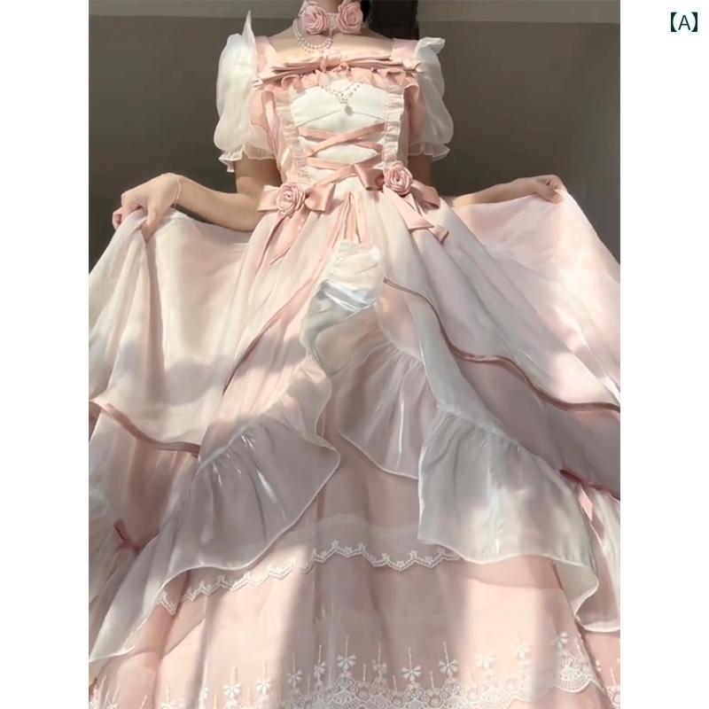 ロリータ 流行り物 コスプレ お召しもの お召しもの サクラ色 成年者 お召しもの 大きめ 花 花嫁御寮 お召しもの 逃亡者 妃殿下 お召しもの 仙女 ロング お召しもの