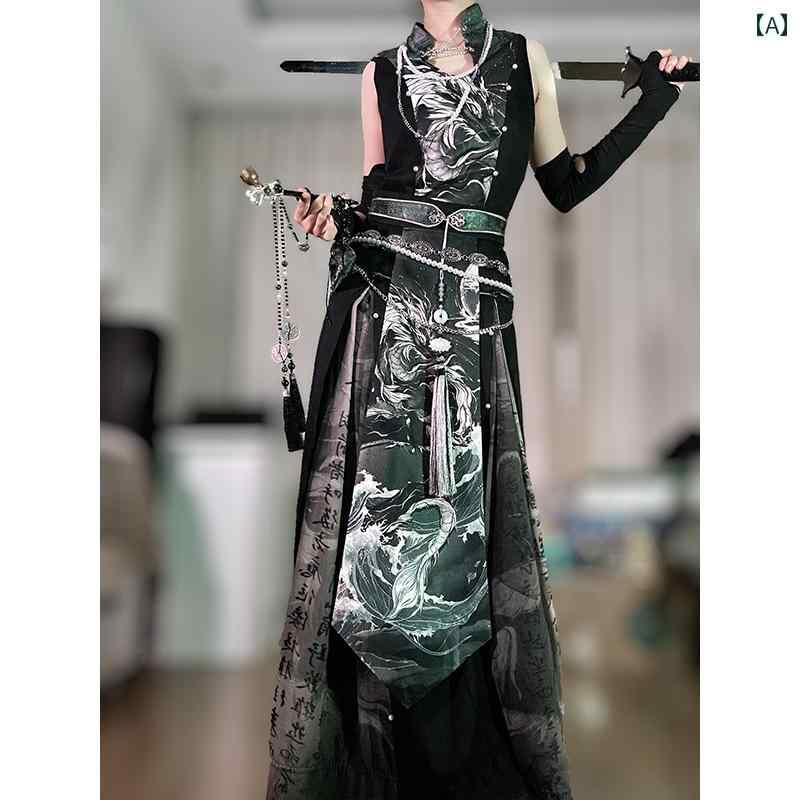 漢服 お召しもの レディース 流行り物 今めかしい 高座 映画化 一こまお召しもの コスプレ 漢方 宋 ズボン下 民族風 トップス うす暗い 緑であること アウターシャツ 青 龍 秋