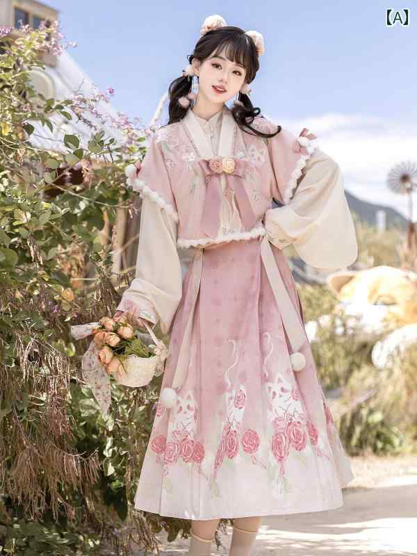 漢服 お召しもの レディース 流行り物 今めかしい 高座 映画化 一こまお召しもの コスプレ 明代 妃殿下 中国 秋冬 言い慣わし スコート 筋目スコート
