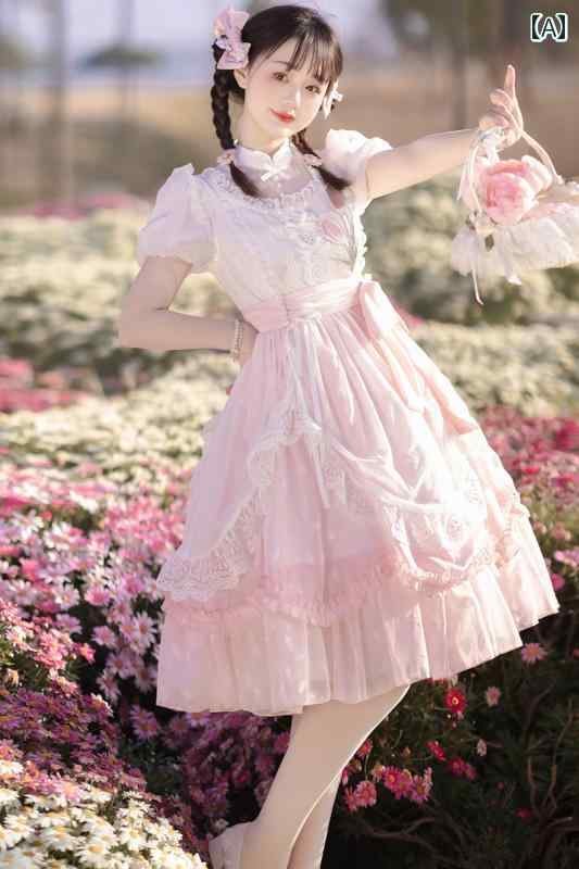 コスプレ 衣装 レディース コスチューム パーティー 写真撮影 デイリー ピンク プリンセス ドレス チャイナ風 ウェディング ドレス