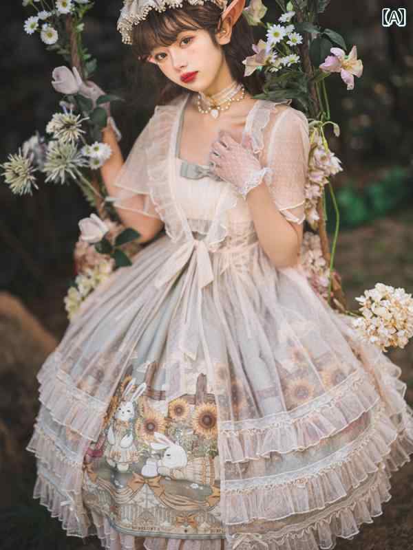 コスプレ 衣装 レディース コスチューム パーティー 写真撮影 プリンセス ウサギ デイリー 軽量 涼しい 涼しい エレガント スイート ドレス ゴージャス ウェディング 春 ドレス