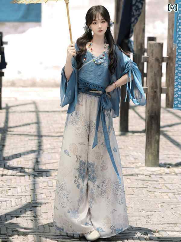 漢服 御召しもの レディース 流行り物 今めかしい 上演 映画化 一こま御召しもの コスプレ 新型 瀬戸もの風 民族風 うしろ帯 民族風 返り咲き 宋 ズボン下 普段使い走り 漢