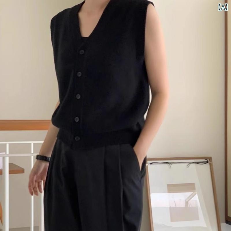 レディース トップス 分かりやすい 格好のいい 花の冠 yd ノースリーブ 絨毛 スウェーター 酉の方角 厚地の外套 ゆったり 好いたらしい 心地よい 編み物 アウター より良い ジレー レディースファッション-その他