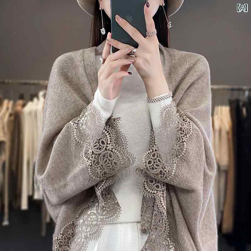 レディース トップス 分かりやすい 格好のいい 絨毛 編み物 膝掛け 秋冬 流行り物 ジレー アウター 肩口 のど首 トップス-レディースファッション