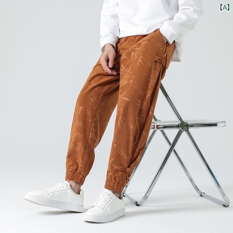 メンズ パンツ おしゃれ ズボン おしゃれ チャイナ風 秋冬 コーデュロイ ストレート ジャガード ゆったり 大きめサイズ カジュアル レギンス 12,931円