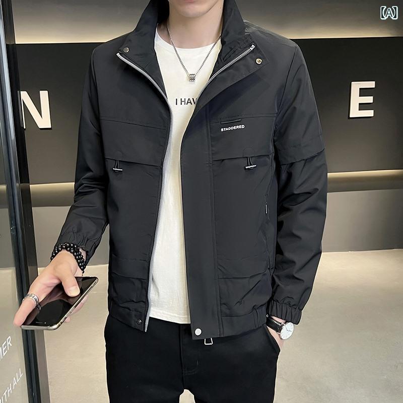 アウター メンズ 格好のいい 歳月 長袖 上衣 韓国 流行り か細い 照明ランプ色合い 上衣 心地よい 成人男性服