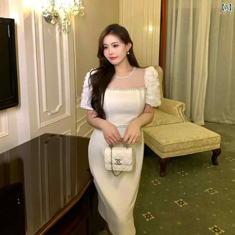 大きめ大きさ レディース 今めかしい 流行り物 成人女性服 プラチナ 御召しもの スコート ビーズ 立体 御花 着痩せ 御召しもの