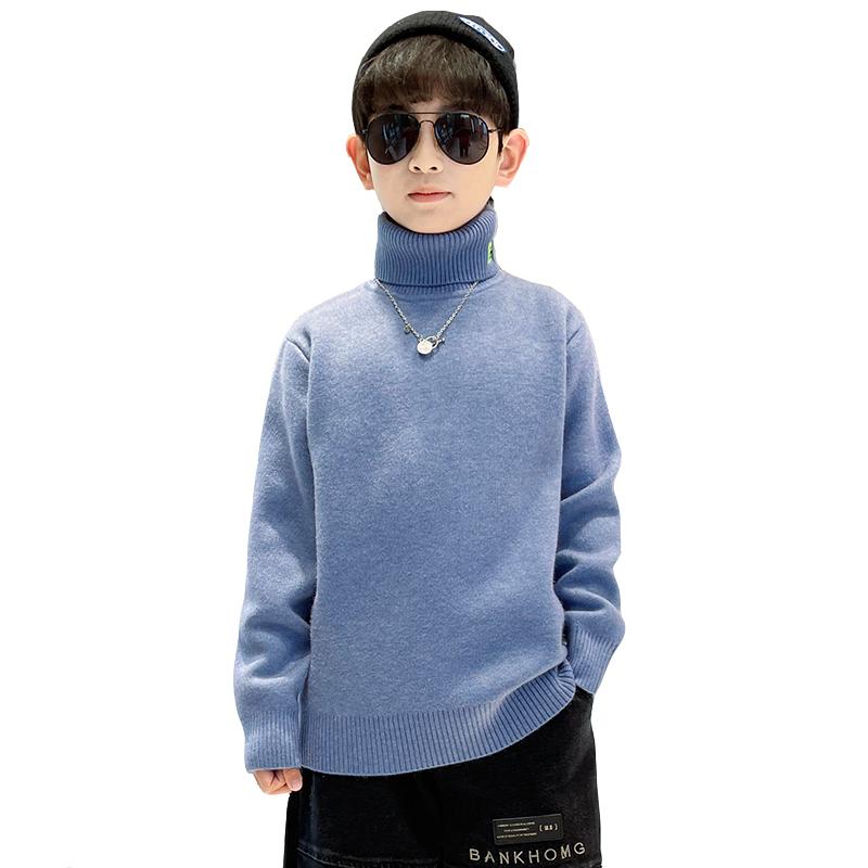 ニット 男の子 子供服 キッズ 男児 裏起毛 厚手 暖か セーター ハイネック タートルネック トップス インナー 秋冬 カジュアル 通学 無地