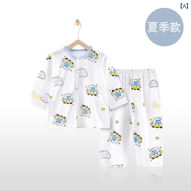 ベビー服 新生児 かわいい 綿 通気性 快適 快適 カーディガン 幼児 夏 快適 パジャマ セットアップ