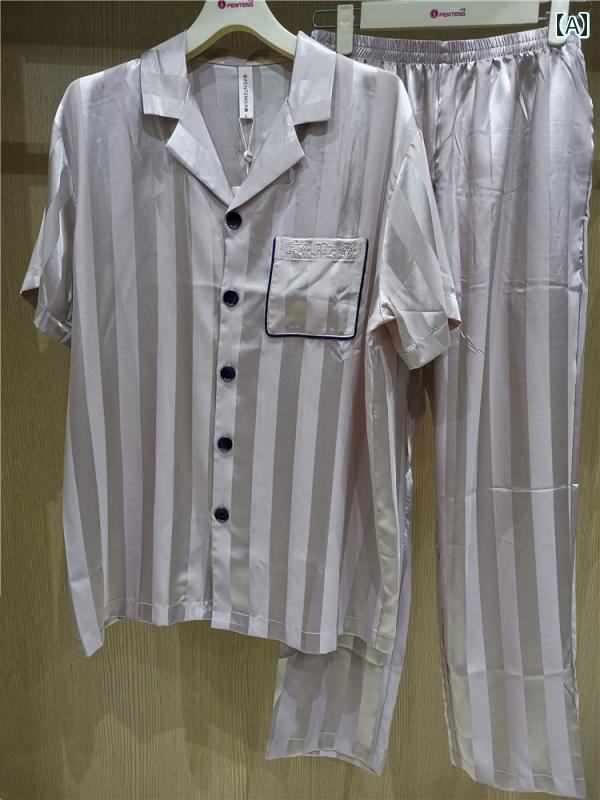 ルームウェア メンズ パジャマ リラックス 夏 半袖 ズボン ホーム 服 セット 高貴 春