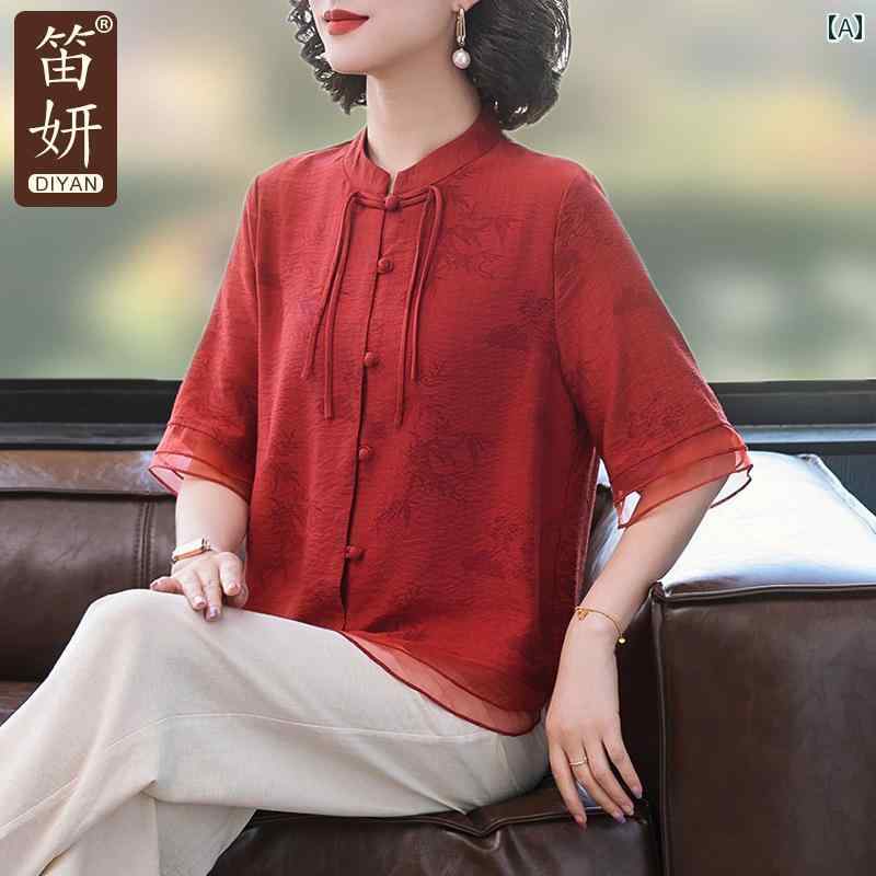 トップス レディース 夏 おしゃれ 上皮 エレガント 婦人服 中国 シャツ 服 西洋風 小さめ シャツ Tシャツ 服｜おうち健康生活