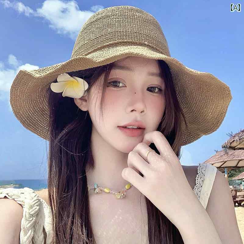 レディース 帽子 おしゃれ カジュアル 普段使い つば広 麦わら帽子 フィッシャーマン ハット 小顔 エレガント サンハット 夏 日焼け防止 海辺 旅行 ビーチハット