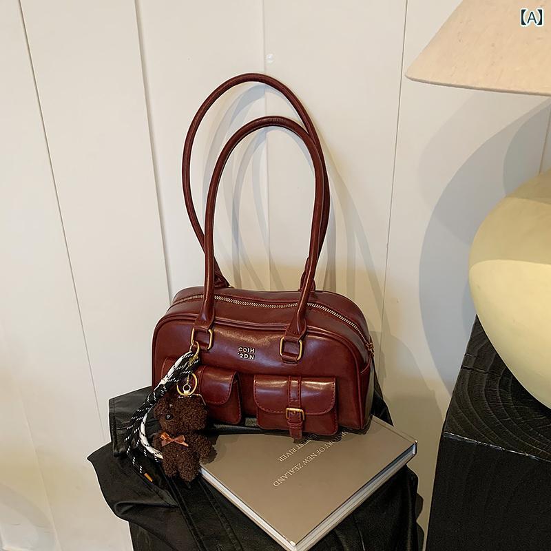 レディース バッグ 普段使い ファッション カジュアル 脇下 秋冬 トレンド 快適 マルチ ポケット ショルダー ハンドバッグ