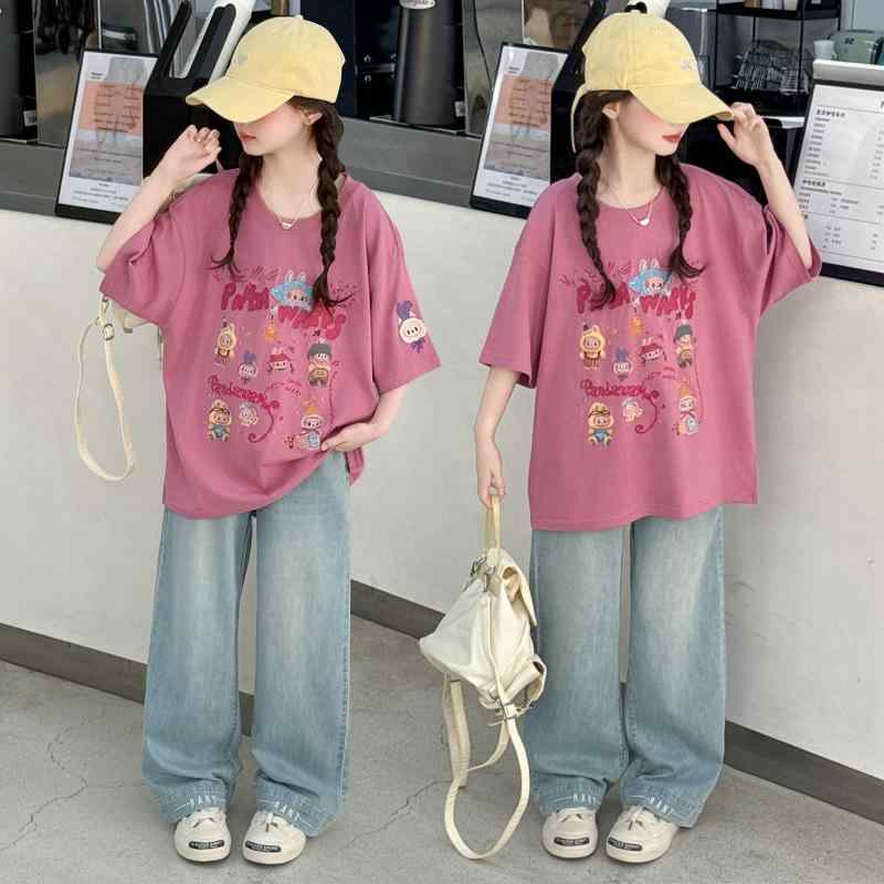 子供半袖Tシャツ デニムパンツ セットアップ 夏 女の子 女の子 Tシャツ ズボン 2点セット 綿 4,796円