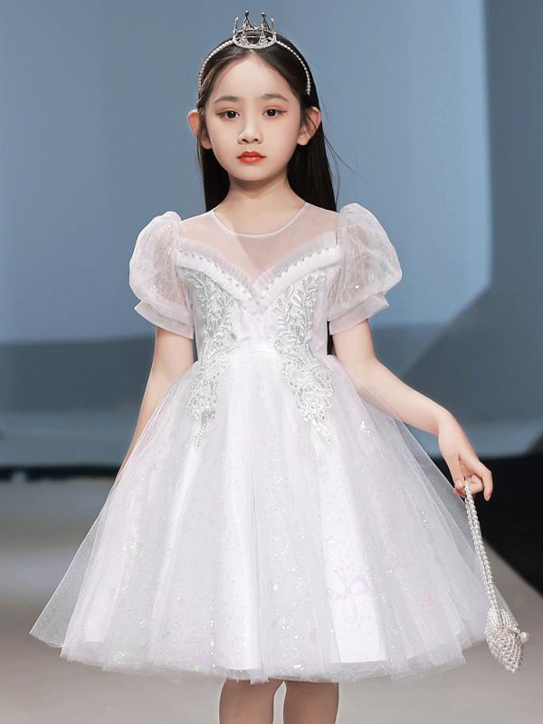 子供ドレス 女の子 プリンセスドレス ピアノ 発表会 結婚式 フォーマルドレス キッズ ホワイト 6,007円