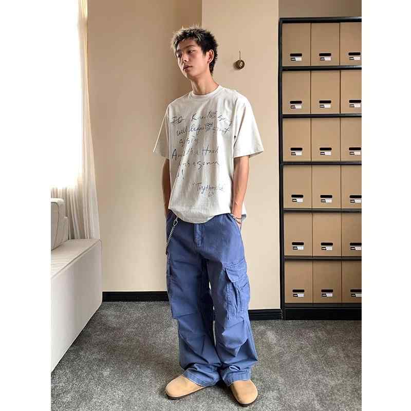 ワークパンツ メンズ 水洗い ヴィンテージ風 加工 バギー ワイドレッグ 5,548円