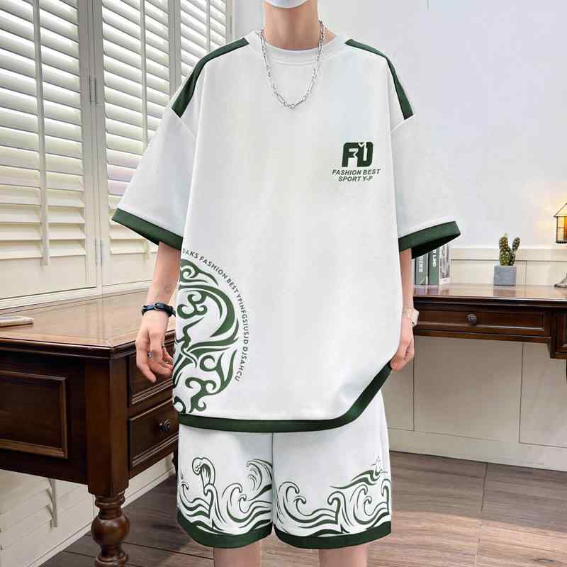 セットアップ 男の子 ティーン 中高生 半袖Tシャツ ショートパンツ 上下セット 夏服 薄手 カジュアル ポリエステル 吸湿速乾 普段使い ルームウェア おしゃれ 韓国風
