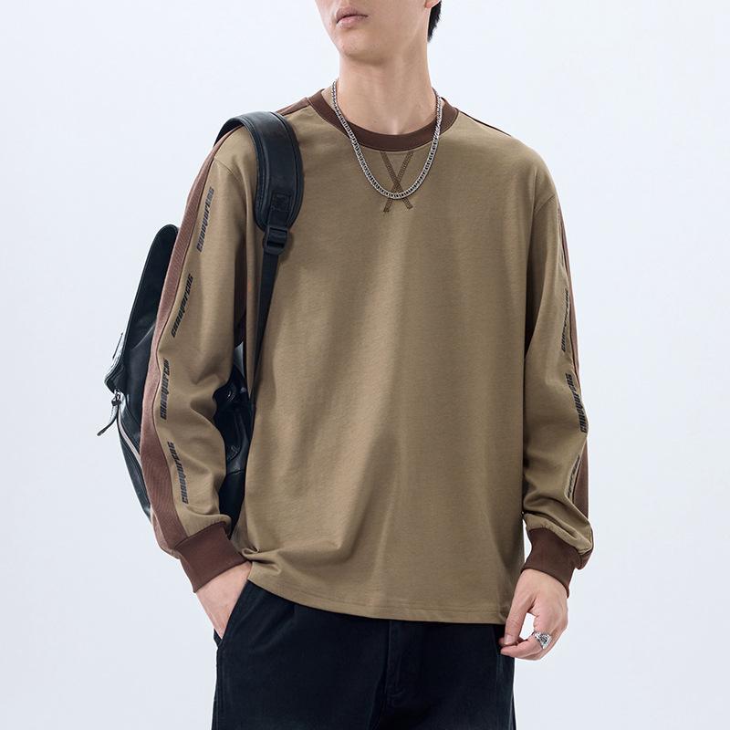 Tシャツ メンズ ヘビーウェイト 純綿 280g アメリカンレトロ クルーネック 長袖 インナー トップス 秋物 カジュアル ゆったり ビッグシルエット 綿 通気性 吸湿速乾 春秋