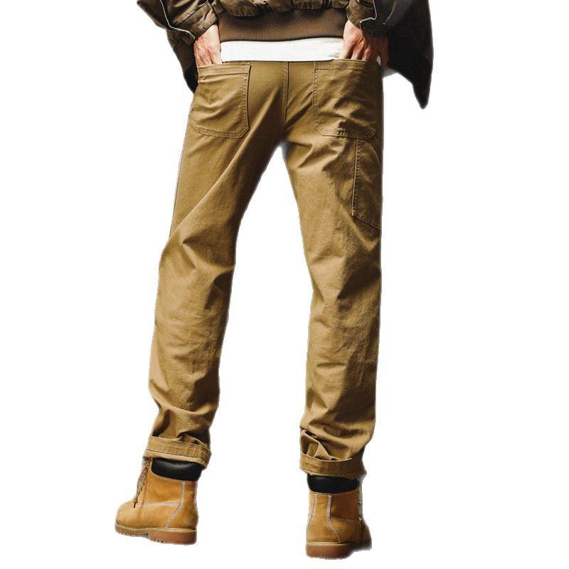 ワークパンツ メンズ アメカジ ヘビーウェイト コットン ヴィンテージ風 ルーズストレート ウォッシュ加工 カジュアル タウンユース カーキ ブラック オフホワイト 春秋