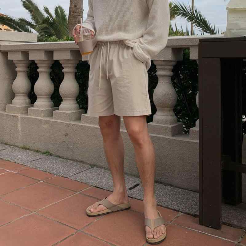 パンツ メンズ 綿麻 カジュアル ハーフ丈 春夏 薄手 軽量 ゆったり ストレート 普段使い リラックス 無地 ビーチウェア アウトドア スポーツ 韓国ファッション カーキ ブラック|おうち健康生活