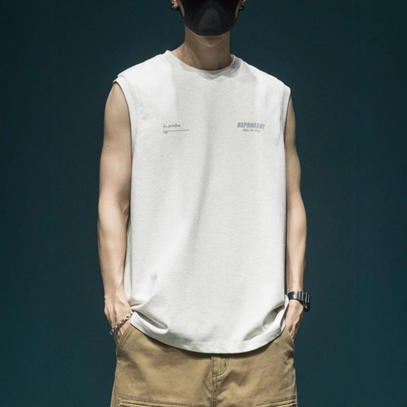 タンクトップ メンズ 男性 綿 コットン アメカジ スポーツ ヘビーウェイト ビッグシルエット ゆったり ノースリーブ Tシャツ 夏 薄手 カジュアル