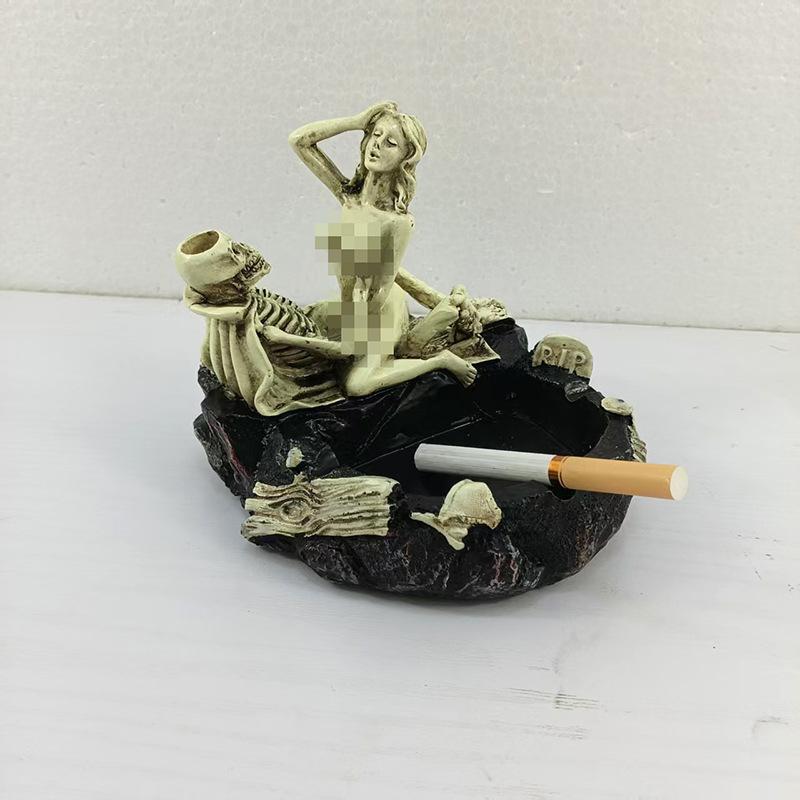 楽天市場】ドクロ スカル 灰皿 喫煙具 アシュトレイ タバコ 卓上