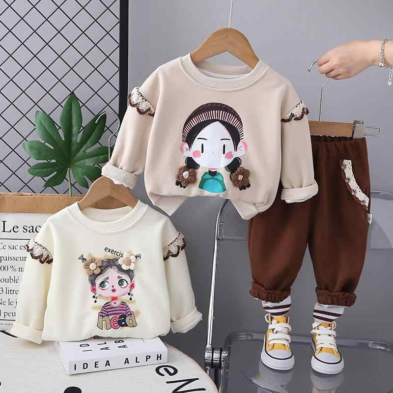 ベビー服 女の子 乳幼児 カジュアル かわいい おしゃれ セットアップ 綿 コットン 長袖長パンツ 上下セット 春秋 普段着 お出かけ 部屋着
