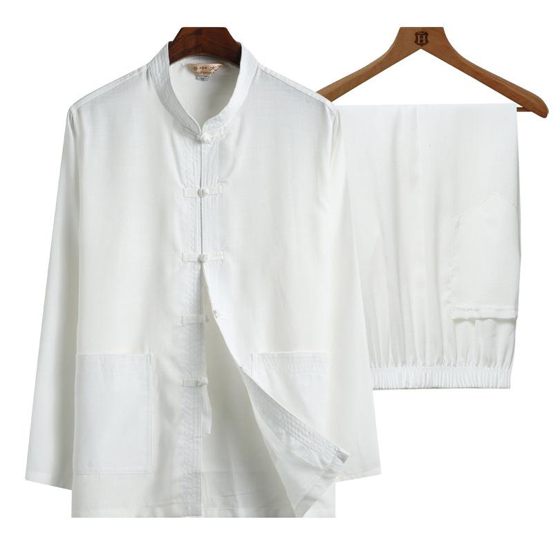中華服 メンズ 長袖 綿麻 セットアップ レトロ 中国風 春秋 太極拳服 カンフー着 リラックスウェア 普段着 ジャケット 上下セット 無地