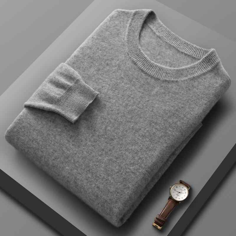 ニット メンズ 男性 秋冬 ウール カシミヤ クルーネック 丸首 セーター シンプル ベーシック 長袖 プルオーバー カジュアル ビジネス インナー トップス