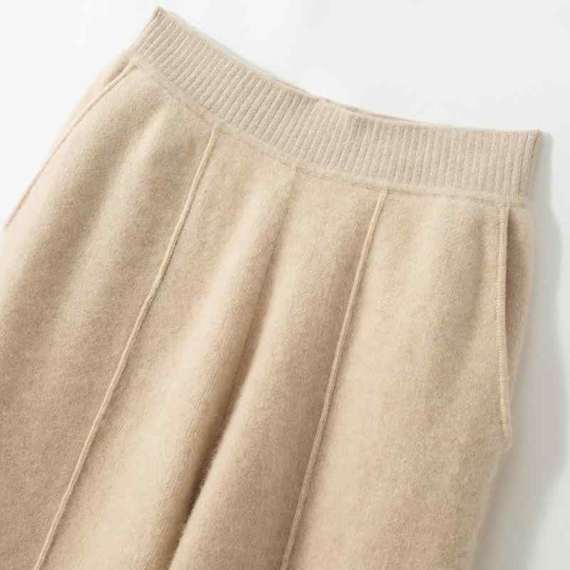 ズボン下 レディース 秋冬 カシミール混 編み物 広広とした引っ切りないズボン下 ご機嫌酉の方角 ゆったり ドレープ感 心地好い 通い 普段使い走り ロング丈 ボトムス ニット・セーター-トップス
