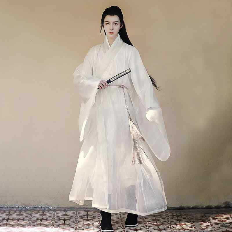 漢服 メンズ  明代様式 円領袍 中国風 道教衣装 仙人風 普段使い走り コスプレ 一こまお召しもの 映画化 お召しもの ポリエステル ロング丈 白 黒 象牙色 点火装置青色 ライトグリーン 上下3点仕掛ける