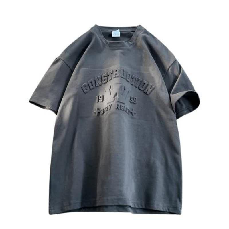 Tシャツ メンズ ゆったり ルーズフィット 半袖 丸首 クルーネック コットン 薄手 通気性 アメカジ ロゴプリント 大きいサイズ ビッグシルエット カジュアル 春夏 普段着 部屋着