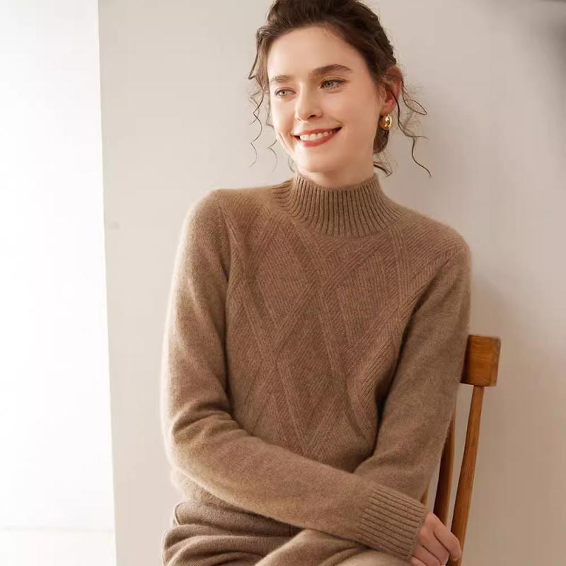 ニット レディース 秋冬 カシミヤ ハイネック 長袖 トップス インナー ゆったり オーバーサイズ 着痩せ 細見え セーター プルオーバー 通勤 オフィス デイリー 普段使い 暖かい 保温｜おうち健康生活セーター