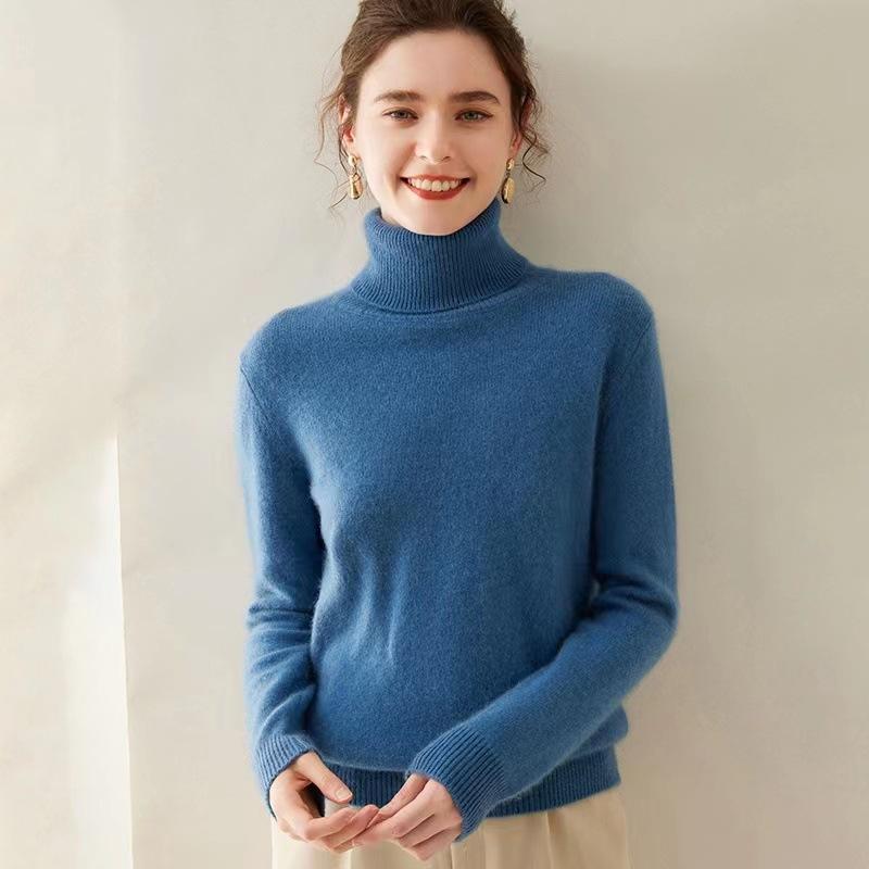 ニット レディース 女性用 ハイネック タートルネック 極厚 無地 ゆったり ルーズ 柔らか ソフト 保温 暖かい 上品 エレガント 通勤 オフィス インナー 秋冬｜おうち健康生活