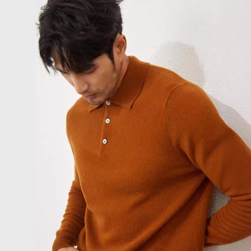 メンズ 男性用 ポロ襟 ニット プルオーバー 長袖 レギュラーフィット 秋冬 ビジネス カジュアル 普段使い 通勤 インナー トップス シンプル ベーシック｜おうち健康生活