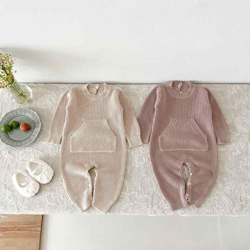 ロンパース ベビー 新生児 男の子 女の子 長袖 ニット コットン 無地 カバーオール 春秋 肌に優しい 柔らかい 韓国 くすみカラー 普段使い 4,490円