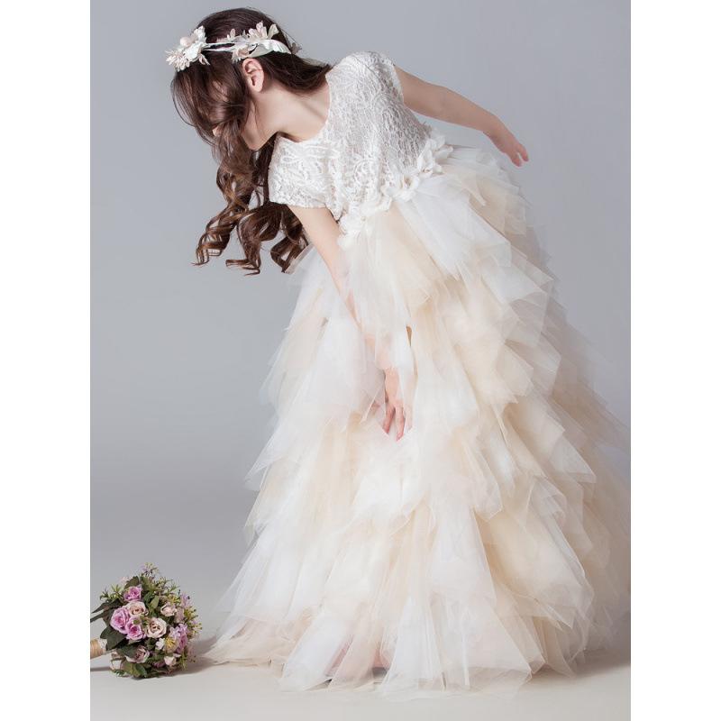 ドレス 女の子 キッズ 高級感 ロング丈 プリンセスドレス 発表会 ステージ衣装 フラワーガール ボリューム チュール 撮影衣装 ポリエステル ビニロン 白｜おうち健康生活