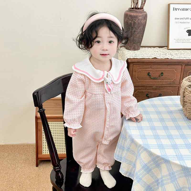 ロンパース 女の子 ベビー 新生児 カバーオール 春秋 長袖 立体うさぎ 前開き 綿 コットン 肌に優しい スナップボタン かわいい 韓国 デイリー 赤ちゃん服 出産祝い ギフト プレゼント