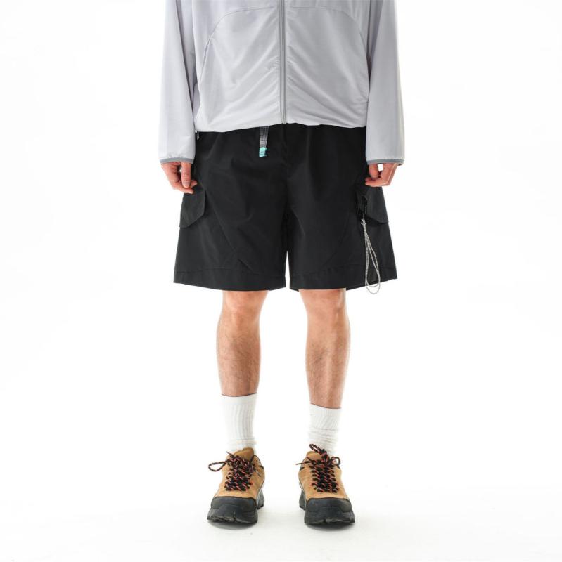 ハーフパンツ メンズ レディース アメカジ カジュアル ファッション トレンド ワーク カーゴ シンプル ルーズフィット ゆったり ポケット付き 5分丈 薄手 ポリエステル 耐摩耗性 春夏 ライトカーキ ブラック