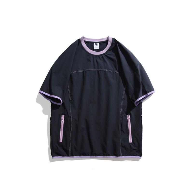 Tシャツ メンズ 半袖 春夏 トレンド 山系 アウトドア 機能的 レトロ ゆったり オーバーサイズ 着回し 万能 カジュアル トップス コットンブレンド 吸湿速乾