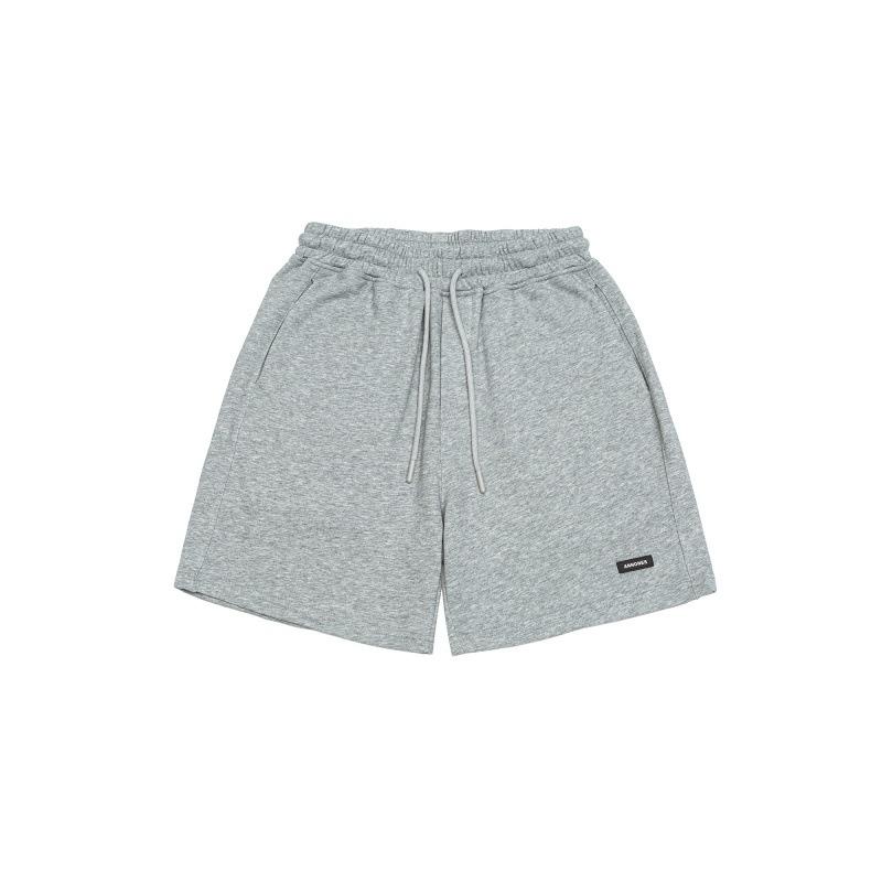 ハーフパンツ メンズ アメリカンカジュアル ストリート ワッペン ドローストリング ウエストゴム ゆったり ルーズフィット スポーツ カジュアル 普段使い 綿混 伸縮性 五分丈 春夏 白 グレー ピンク カーキ ネイビー