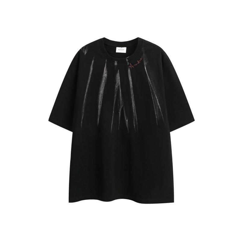 Tシャツ ユニセックス 男女兼用 アメカジ ヴィンテージ風 ウォッシュ加工 ロゴ刺繍 ビッグシルエット 半袖 クルーネック コットン トップス 春夏 カジュアル 普段使い